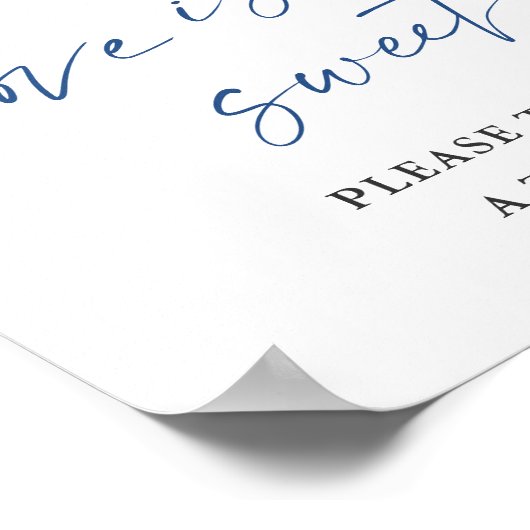 Elegant Blue Hydrangea Liebe ist Sweet Wedding Poster (Ecke)