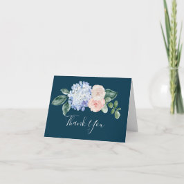 Elegant Blue Hydrangea | Navy Dankeschön Karte