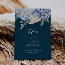 Elegant Blue Hydrangea Navy Es ist eine Baby-Dusch