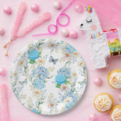 Elegant Blue Hydrangea Pappteller (Party)