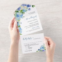Elegant Blue Hydrangea Pastel Floral Wedding