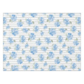 Elegant Blue Hydrangea Pattern Gray Stripe  Tischdecke (Vorderseite (Horizontal))