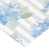 Elegant Blue Hydrangea Pattern Gray Stripe  Tischdecke (Schrägansicht)