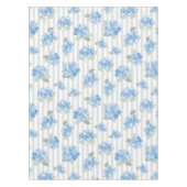 Elegant Blue Hydrangea Pattern Gray Stripe  Tischdecke (Vorderseite)