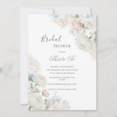 Elegant Blue Hydrangea Peonies Bridal Shower  Einladung (Vorderseite)