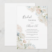 Elegant Blue Hydrangea Peonies Bridal Shower  Einladung (Vorne/Hinten)