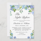 Elegant Blue Hydrangea Probe Dinner Einladung (Vorderseite)