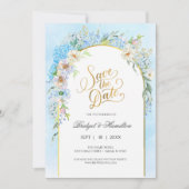 Elegant Blue Hydrangea Save The Date (Vorderseite)