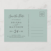 Elegant Blue Hydrangea Save the Date Postcard Einladungspostkarte (Rückseite)