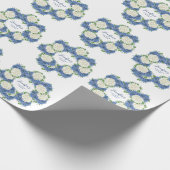 Elegant Blue Hydrangea Summer Spring Baby Dusche Geschenkpapier (Ecke)