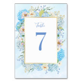 Elegant Blue Hydrangea Tischnummer (Vorderseite)