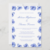 Elegant Blue Hydrangea Virtual Wedding Einladung (Vorderseite)