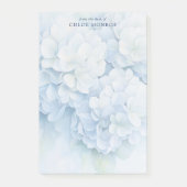Elegant Blue Hydrangea Wasserfarbe Name Post-it Klebezettel (Vorderseite)