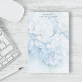 Elegant Blue Hydrangea Wasserfarbe Name Post-it Klebezettel