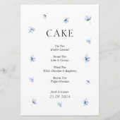 Elegant Blue Hydrangea Wedding Cake Sign Einladung (Vorderseite)