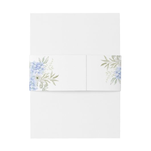 Elegant Blue Hydrangea Wedding Einladungsbanderole (Rückseitenbeispiel)