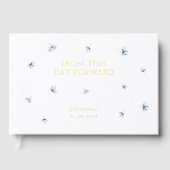 Elegant Blue Hydrangea Wedding Gästebuch (Vorderseite)