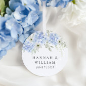 Elegant Blue Hydrangea Wedding Geschenkanhänger