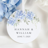 Elegant Blue Hydrangea Wedding Geschenkanhänger