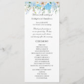 Elegant Blue Hydrangea Wedding Programm (Vorderseite)