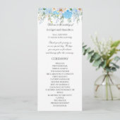 Elegant Blue Hydrangea Wedding Programm (Stehend Vorderseite)