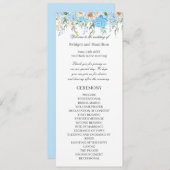 Elegant Blue Hydrangea Wedding Programm (Vorne/Hinten)