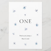 Elegant Blue Hydrangea Wedding Tischnummer Name (Vorderseite)