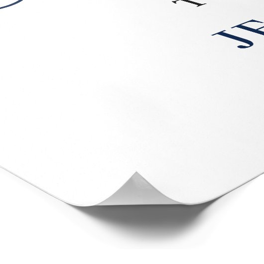 Elegant Blue Hydrangea Wedding Welcome Sign Poster (Ecke)