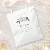Elegant Blue Hydrangea | Weiß Dankeschön Hochzeit Geschenktütchen (Ausgeschnitten)