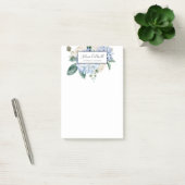 Elegant Blue Hydrangea | weiß Post-it Klebezettel (Büro)