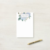 Elegant Blue Hydrangea | weiß Post-it Klebezettel (Auf Schreibtisch)
