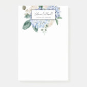 Elegant Blue Hydrangea | weiß Post-it Klebezettel (Vorderseite)
