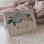 Elegant Blue Hydrangea | White Dankycard Dankeskarte