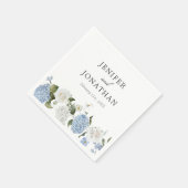 Elegant Blue Hydrangea White Roses Floral Wedding Serviette (Ecke)
