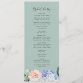 Elegant Blue Hydrangea | White Wedding Program Programm (Rückseite)