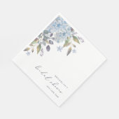 Elegant Blue Hydrangeas Brautparty Napkins Serviette (Ecke)