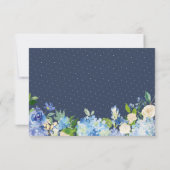 Elegant Blue Hydrangeas Floral Wedding RSVP Karte (Rückseite)