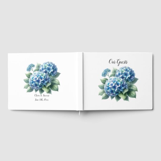 Elegant Blue Hydrangeas Gästebuch (Voll)