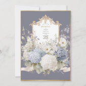 Elegant Blue Hydrangeas Purple Vintage Wedding Einladung (Vorderseite)