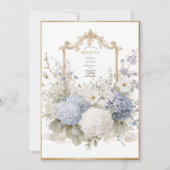Elegant Blue Hydrangeas Vintage Wedding Einladung (Vorderseite)
