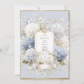 Elegant Blue Hydrangeas Vintage Wedding Einladung (Vorderseite)
