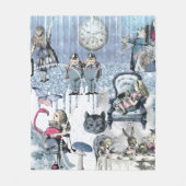 Elegant Blue Ice Alice im Wunderland Silver Glitte Fleecedecke (Vorderseite)