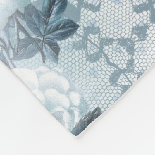 Elegant Blue Ice Alice im Wunderland Silver Glitte Fleecedecke (Ecke)