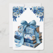 Elegant Blue Ihr nächstes Kapitel Brautparty Einladung (Rückseite)