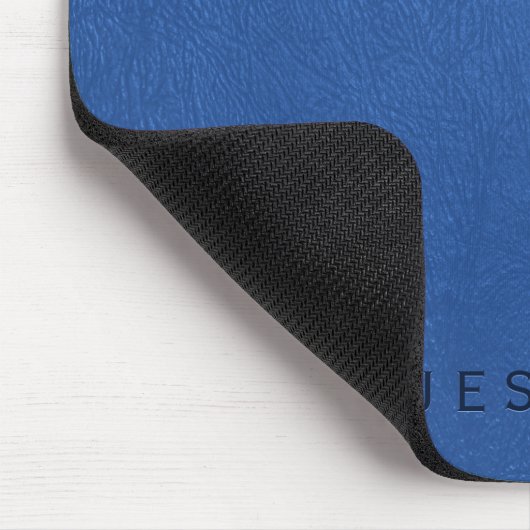 Elegant Blue Imitate Leather Texture Print Mousepad (Ecke)