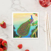 Elegant Blue Indian Peacock Napkins Serviette (Beispiel)