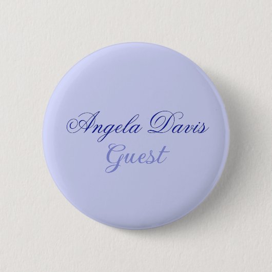 Elegant Blue Individuelle Name Guest Button (Vorderseite)