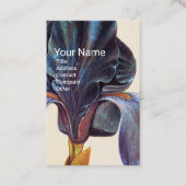 ELEGANT BLUE IRIS Monogramm Visitenkarte (Vorderseite)