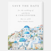 Elegant Blue Italian Skyline Wedding Save the Date Magnet (Vorderseite)