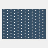 Elegant Blue Ivory Frohe Weihnachten Geschenkpapier Set (Vorderseite 3)